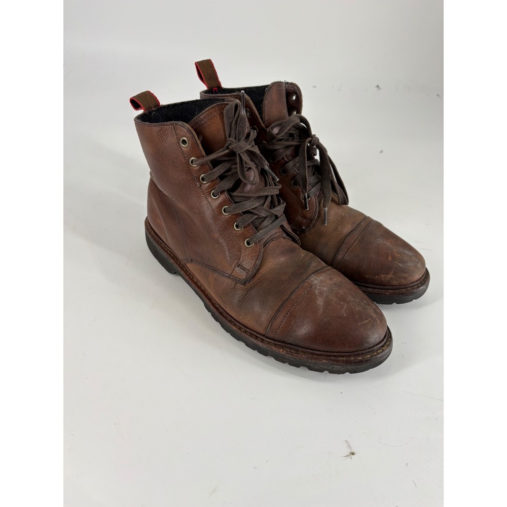 Allen Edmonds Vancouver Weatherproof Brown Leather Cap Toe Boots Vibram Sole 9.5